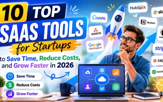 SaaS tools for startups displayed as a simple software stack diagram