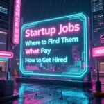 Startup jobs Austin job search on a laptop