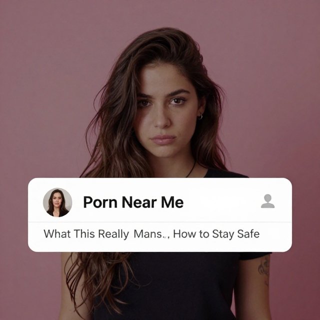 Porn near me search explained: a person checking online safety settings on a laptop