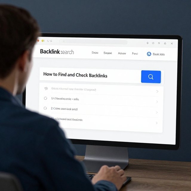 Backlink search report on a laptop screen showing websites linking to a page