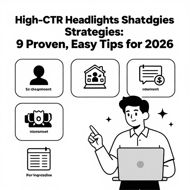 High-CTR headlines strategies shown on a Google search result with title and description labeled