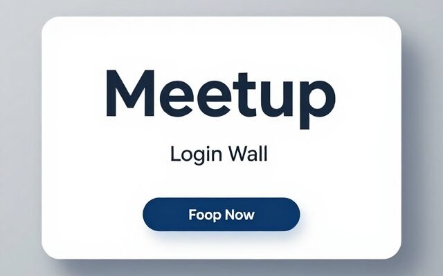Meetup login wall prompt asking users to log in or sign up