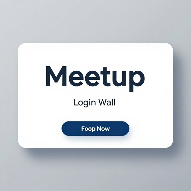 Meetup login wall prompt asking users to log in or sign up