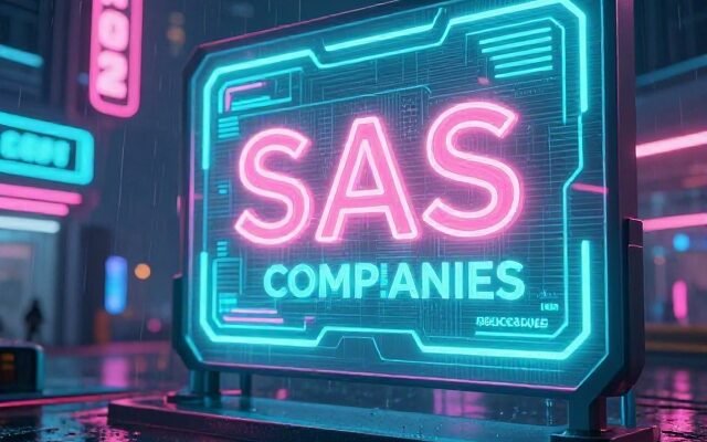 SaaS companies dashboard shown on a laptop screen