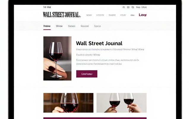 Person signing in to an online wine account on a laptop, a Wall Street Journal wine login guide