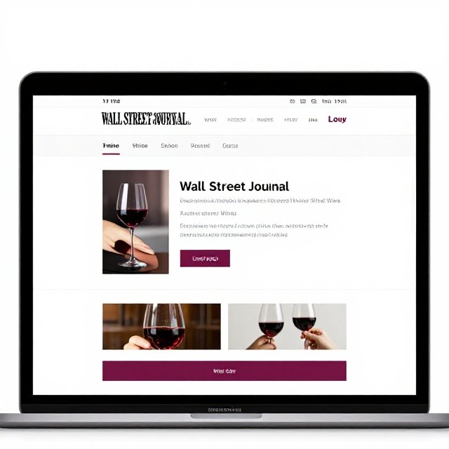 Person signing in to an online wine account on a laptop, a Wall Street Journal wine login guide