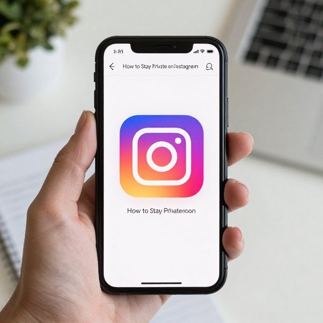 Anonymous Instagram guide: person holding a phone with a padlock icon showing private social media