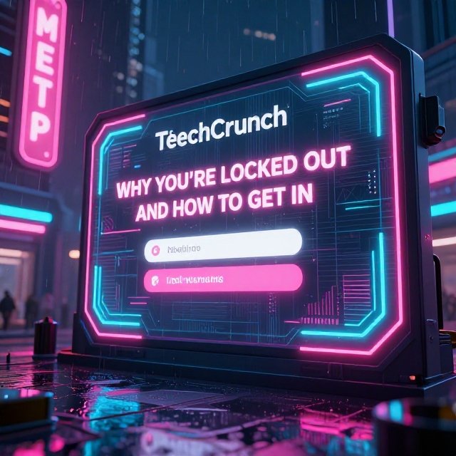 TechCrunch Meetup login wall showing a Meetup sign-in screen