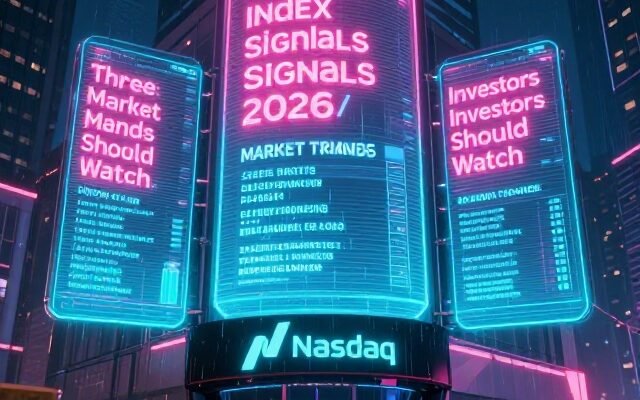 Nasdaq index chart showing market trends investors should watch in 2026